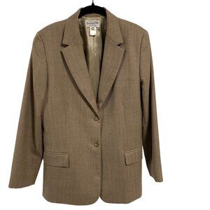 Pendleton Tan Herringbone Virgin Wool Blazer Size 12‎